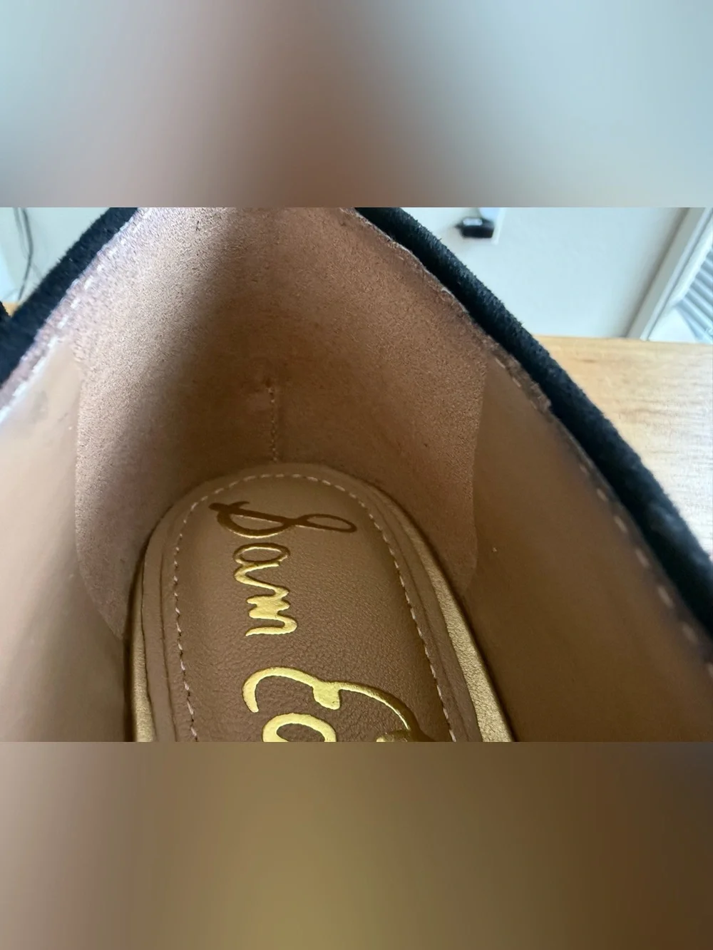 Sam Edelman Nico Ballerina Skimmer Pointed Toe Flats with Gold Buckle Size 6.5